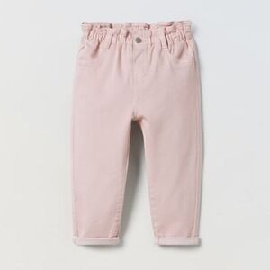 Zara Kids Paperbag Waist Pants Pink 2-3Y New With Tags
